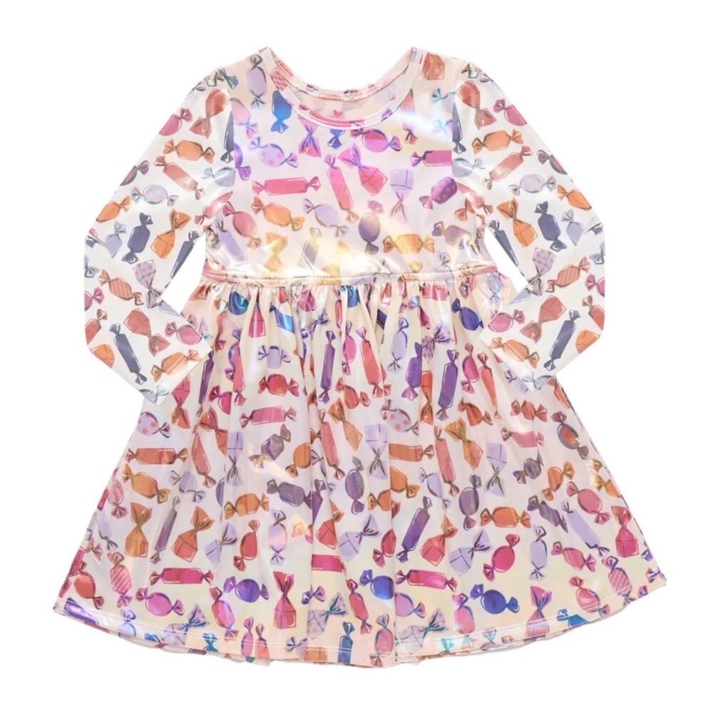 NWT Pink Chicken 6Y Lame Steph Dress in Halloween Candy